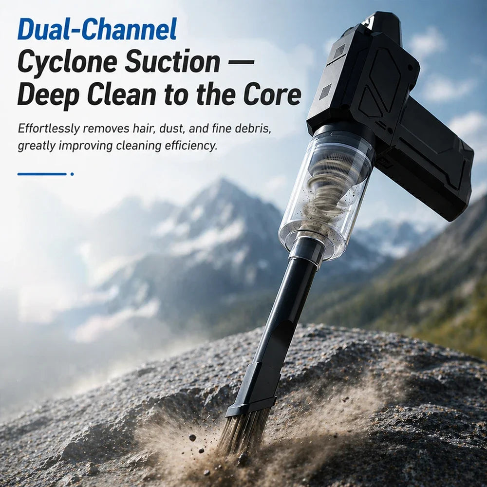 2-in-1Waist Fan&Powerful Turbo Air Blower Cordless Vacuum Cleaner Air Duster Brushless Motor LED Digital Display Car PC Cleaning
