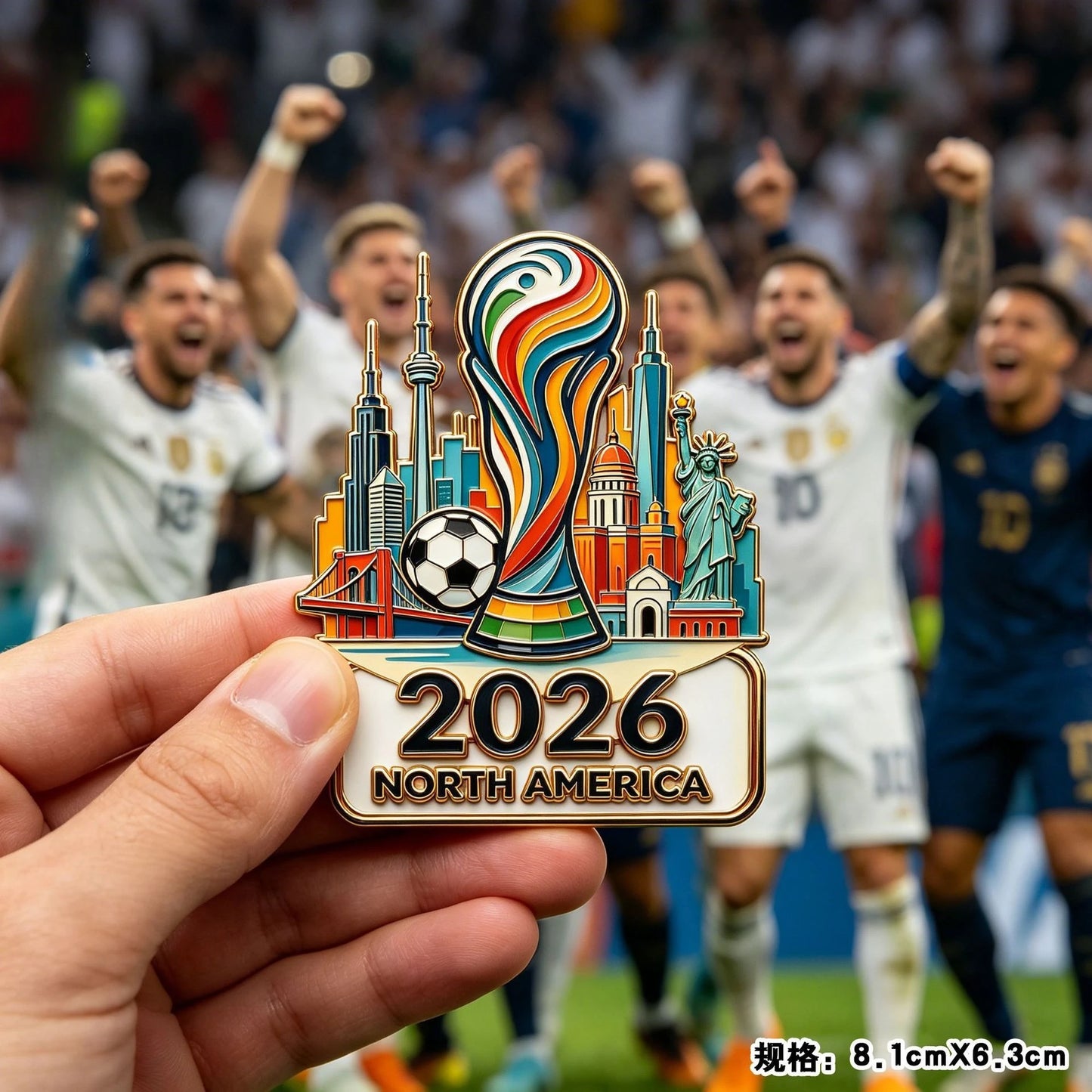 2026 Football Metal Fridge Magnet Soccer Fan Souvenir Home Decor