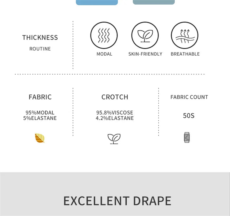 3-Pack Men’s Modal Graphene Boxer Shorts – Antibacterial Crotch, Comfortable Fit