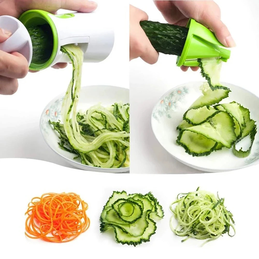 Heavy Duty Spiralizer Vegetable Slicer Handheld Stainless Steel Peeler Spiral Slicer Cutter Zucchini Pasta Noodle Spaghetti Make
