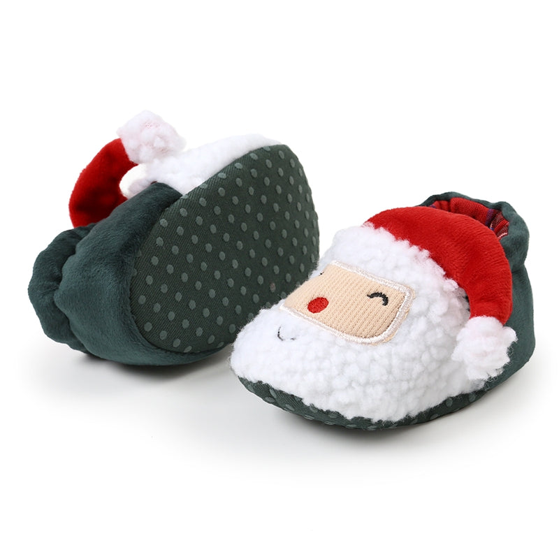 Christmas  Shoes  Winter Snow Boots Cute Cartoon Santa Claus Warm  Walking Shoes Girls Boy Crib Shoes First Walker