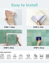 3D Peel and Stick Green Tile Kitchen Splash Back Tile Sticker 3D Wall Sticker Self-adhesive Wall Panel Waterproof