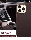 Original Leather for Magsafe Case for iPhone 14 Pro 14Pro Magnetic Cover with Tempered Glass Screen Protector