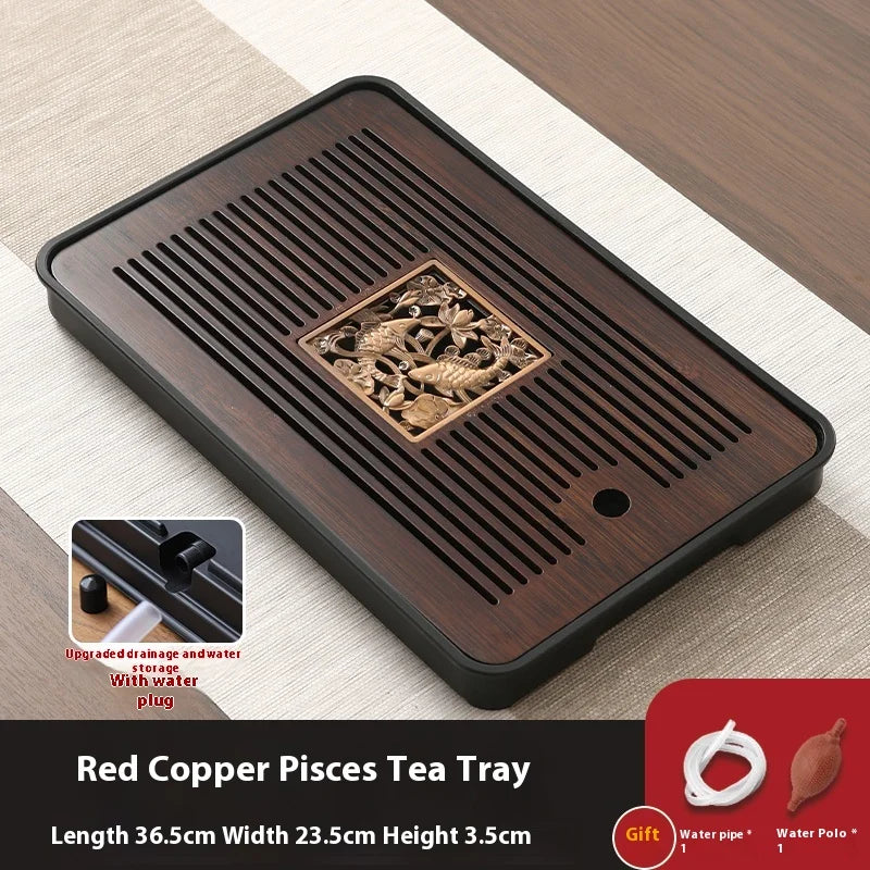 Bamboo Tea Tray Portable Dishes Rectangle Tea Ceremony Chaban Tea Chaban Tea Table Dual Purpose Drainage Water Storage