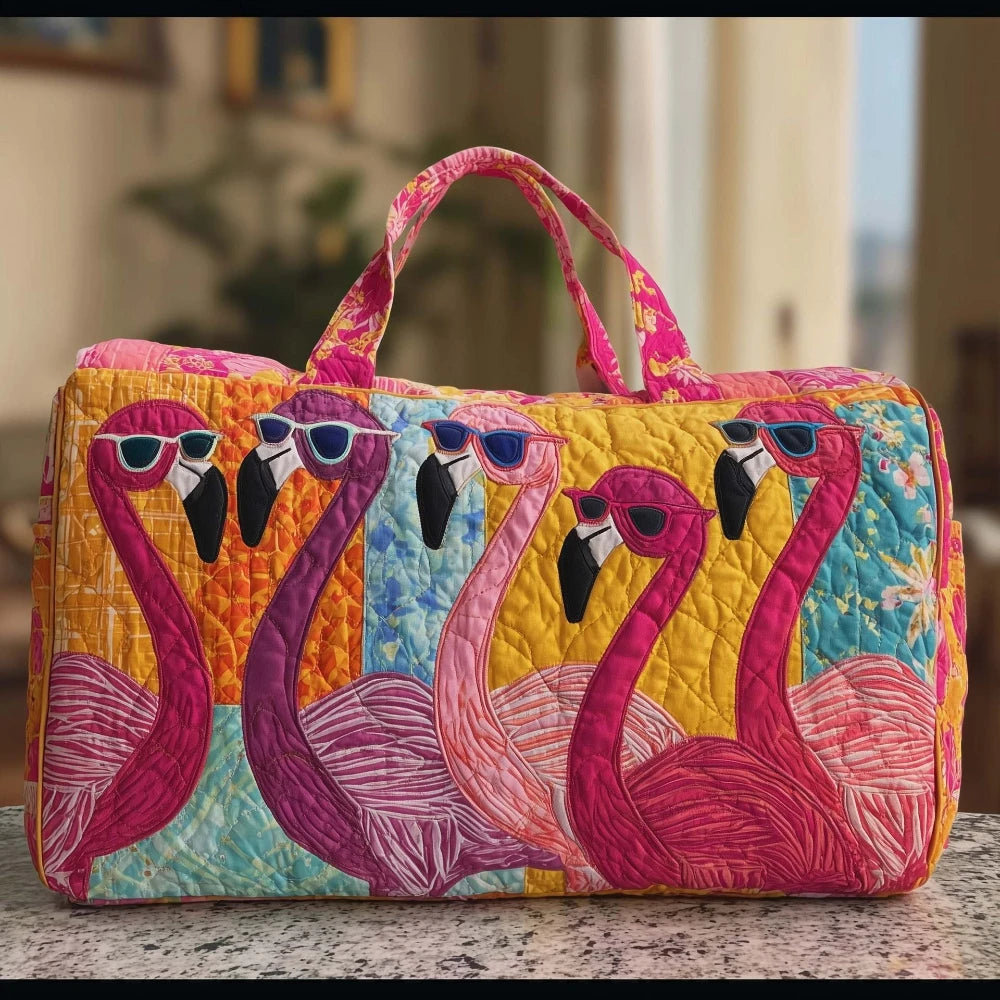 3D Quilted Travel Tote Bag Animal Print Bear Flamingo Peacock Llama Lion Boho Art Tote for Men Women Weekend Beach Trip Bags