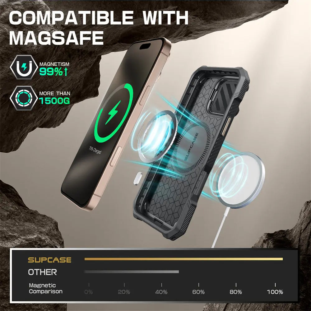 For iPhone 16 Pro Case 6.3" 2024 UB Mag XT Heavy Duty Rugged Strong  Phone Case with Camera Cover