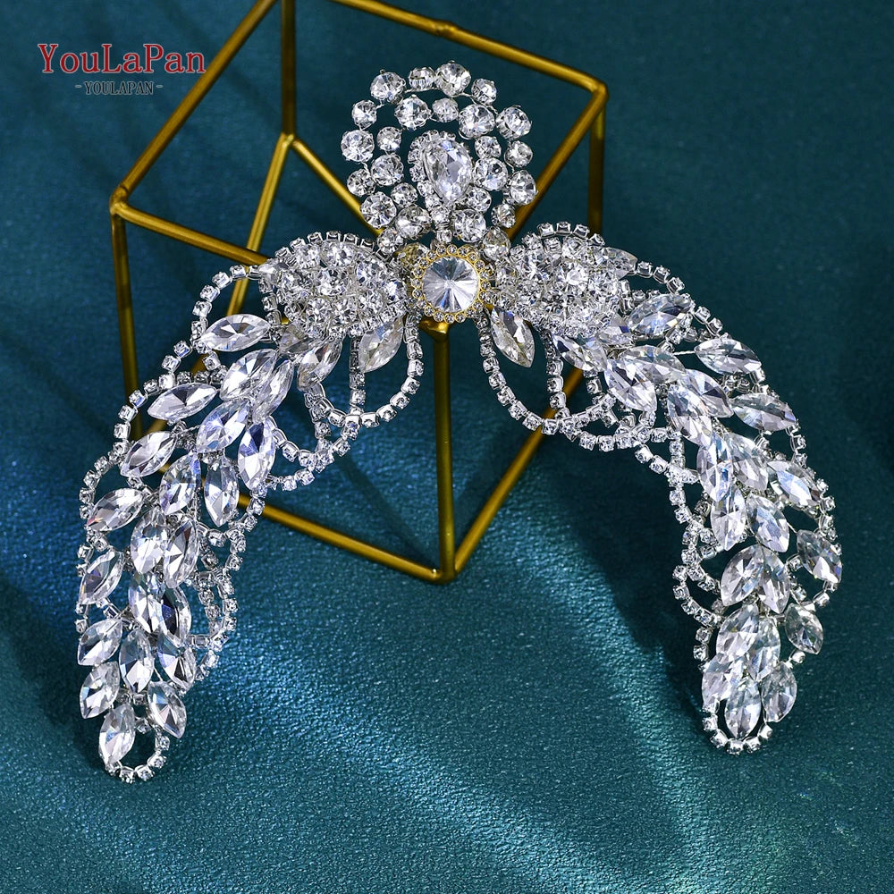 Rhinestone Forehead Bride Headband Women Headdress Bridal Tiara Hair Accessories