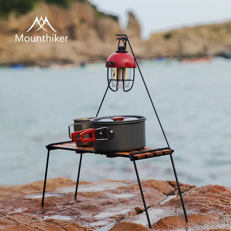 Outdoor Camping Rack Beautiful Practical 304 Stainless Steel Sabilli Wood Folding Family Picnic Rack Small A Table