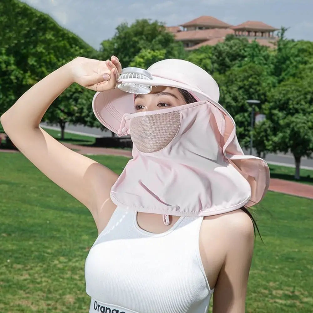 Portable Solar Fan Fisherman Hat With USB Charging