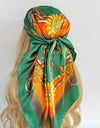 Retro Women Silk Scarf Bandanna Fashion Bohemian Pattern Square Hijab Lady Wrap Headband foulard muffler