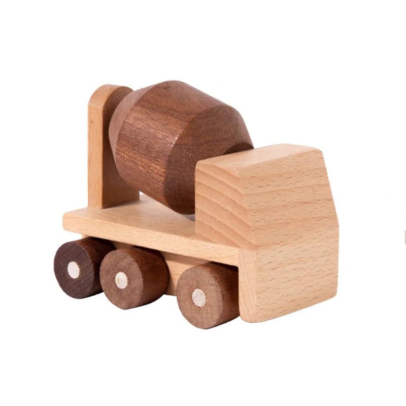 Wooden Cartoon Vehicle Toy Set