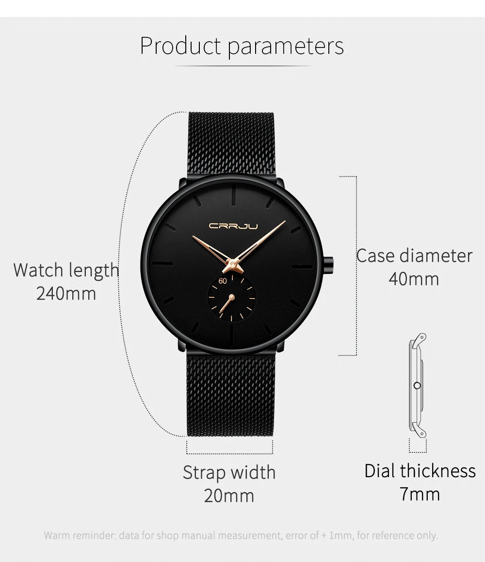 Fashion Mens Watches Top Brand Luxury Quartz Watch Men Casual Slim Mesh Steel Waterproof Sport Watch Relogio Masculino