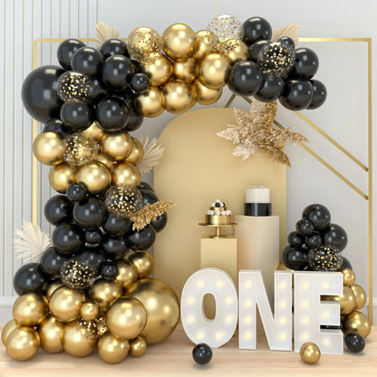 Black Gold Balloon Garland Arch Kit Birthday Party Decoarion Kids Birthday Party Supplies Baby Shower Anniversary Party Ballons