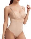 Women Body shaper Fajas  Lace V Neck Bodysuits Waist Trainer Tummy Control Shapewear Padded Seamless Thong Corsets