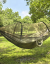 Portable Outdoor Camping Hammock with Mosquito Net and Canopy High Strength Parachute- Fabric Hanging Bed Hunting Sleeping Swing