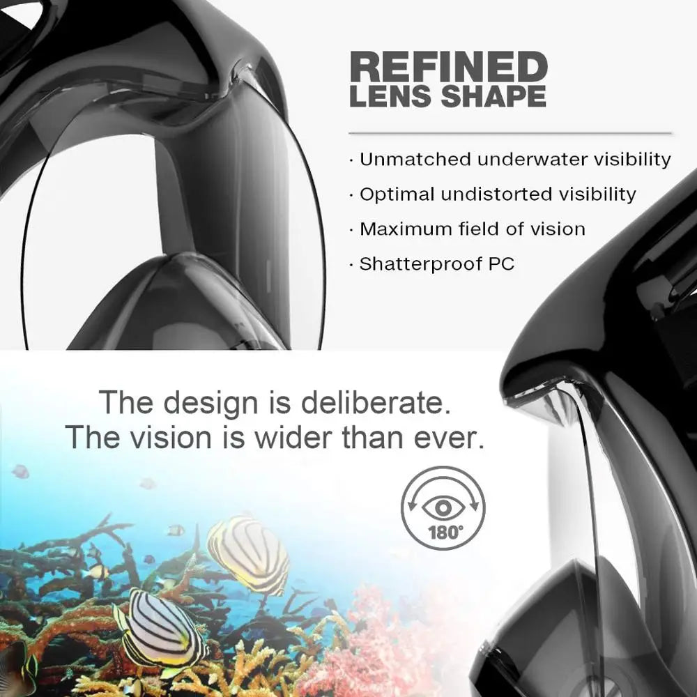 Underwater Scuba Anti Fog Full Face Diving Mask Snorkeling Respiratory Masks Safe Waterproof Swimming Equipment for Adult