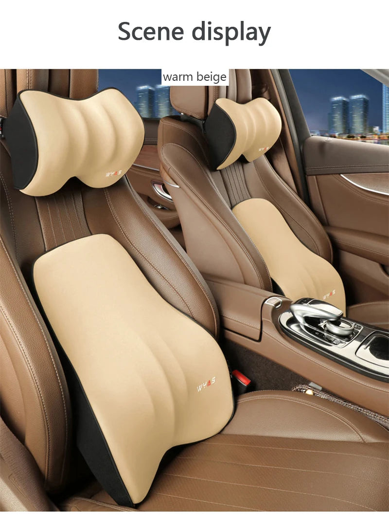 Car Lumbar Support Headrest Neck Pillow Support Universal Soft Neck Pillows Cushion Car Memory Foam Lumbar Pillow Back Support
