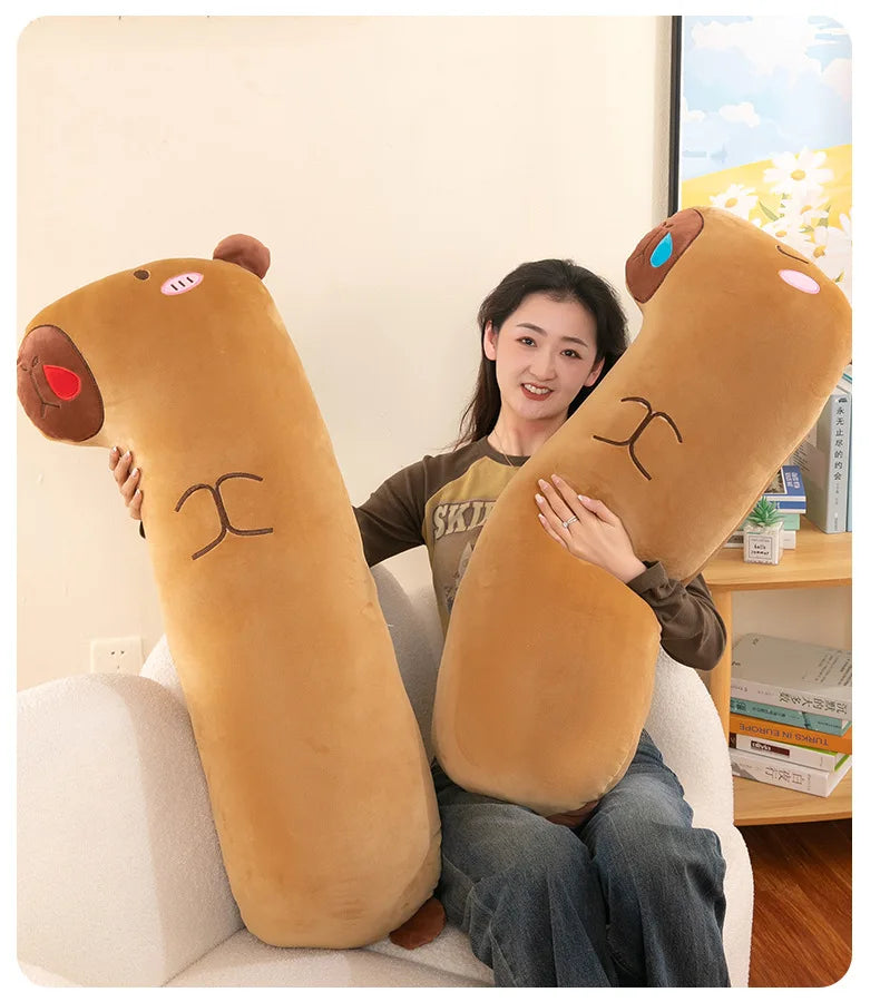 65/85/105cm Kawaii Capybara Plush Long Pillow Toys Sleeping Pillow Soft Cartoon Stuffed Animal Capibala Dolls Kids Children Gift