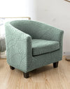 Tub Club Armchair Covers Leaves Jacquard Bar Chair Cover Solid Color Relax Single Sofa Slipcovers with Seat Cushion Cover Home