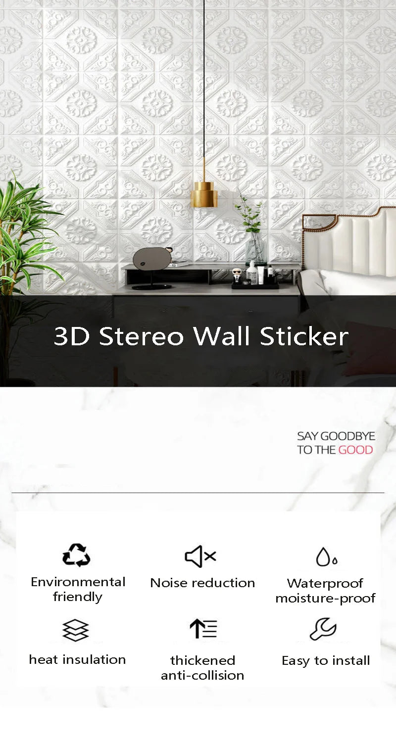 3d Ceiling 70*70cm Wall Stickers Bedroom Living Room Decoration Soft Pack Foam Stickers Waterproof Wallpaper Background Wall
