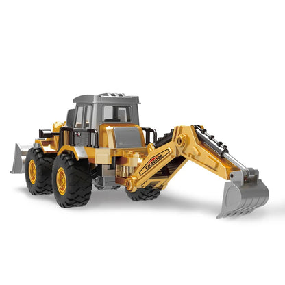 2in1 Engineering Diecast Set Toys for Boys Alloy Tractor Excavator Bulldozer Kids Truck Children Diecast Farm Vehicle Model Gift