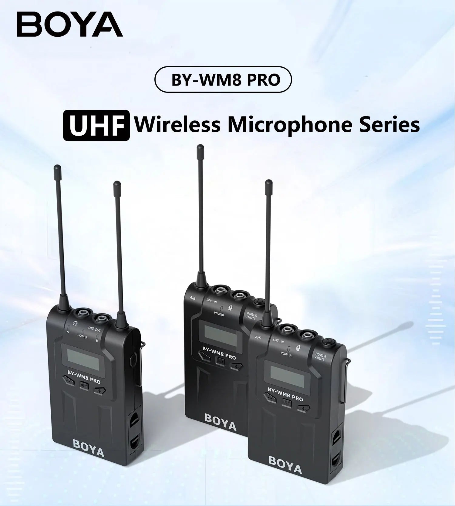 BY-WM8 PRO UHF Wireless Lavalier Lapel Microphone for iPhone Android DSLR Cameras PC Computer Interview Youtube Streaming