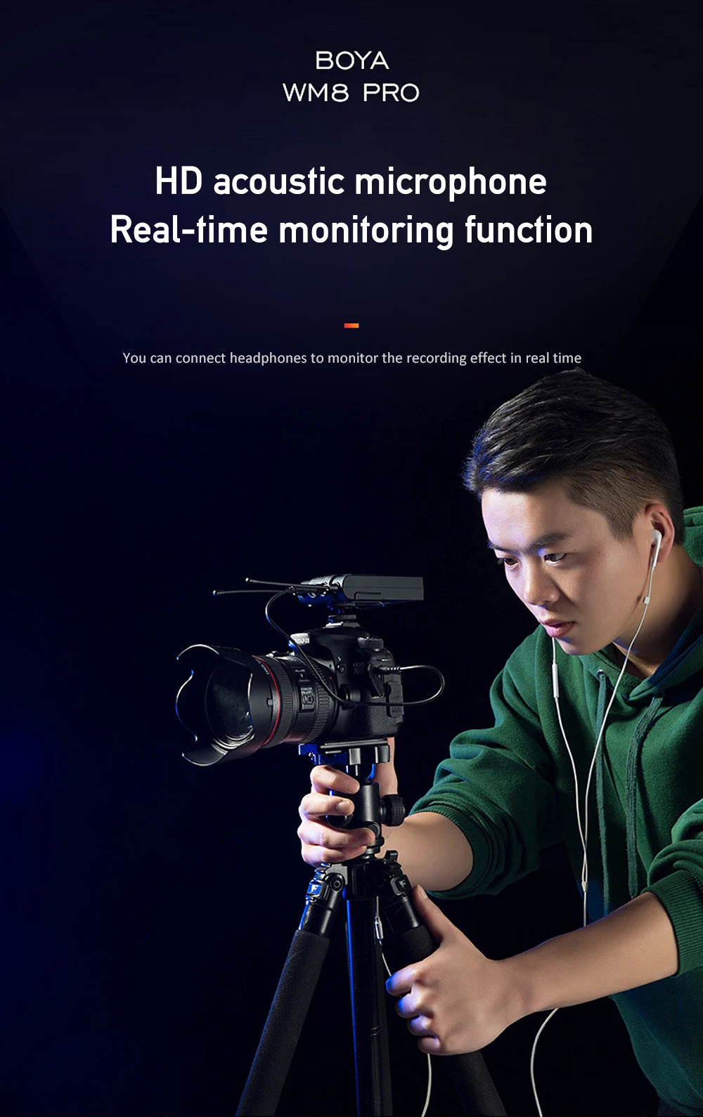 BY-WM8 PRO UHF Wireless Lavalier Lapel Microphone for iPhone Android DSLR Cameras PC Computer Interview Youtube Streaming