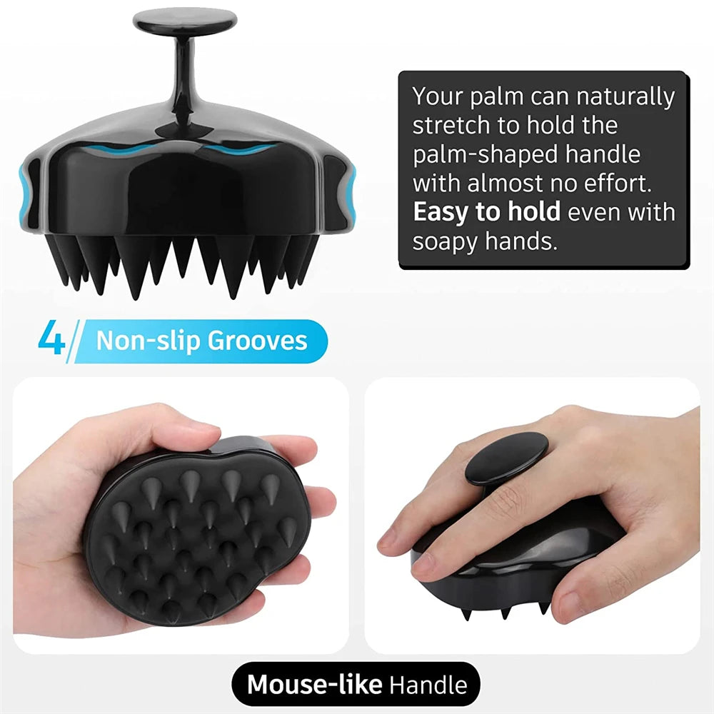 Head Massage Instrument Silicone Hair Scalp Massage Brush Comb Shampoo Hair Washing Comb Magic Handle Brush Spa Massage Brush