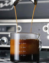 50/75/100/140ml Wood Handle Glass Espresso Measuring Cup Single Mouth Milk Jug Coffee Supplies Clear Kitchen Measure Mug