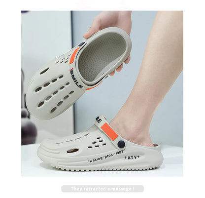 Soft Sole Summer Clogs Slippers Men Clogs Slippers Breathable Beach Slippers Men Home Slippers Outdoor Antiskid Slippers