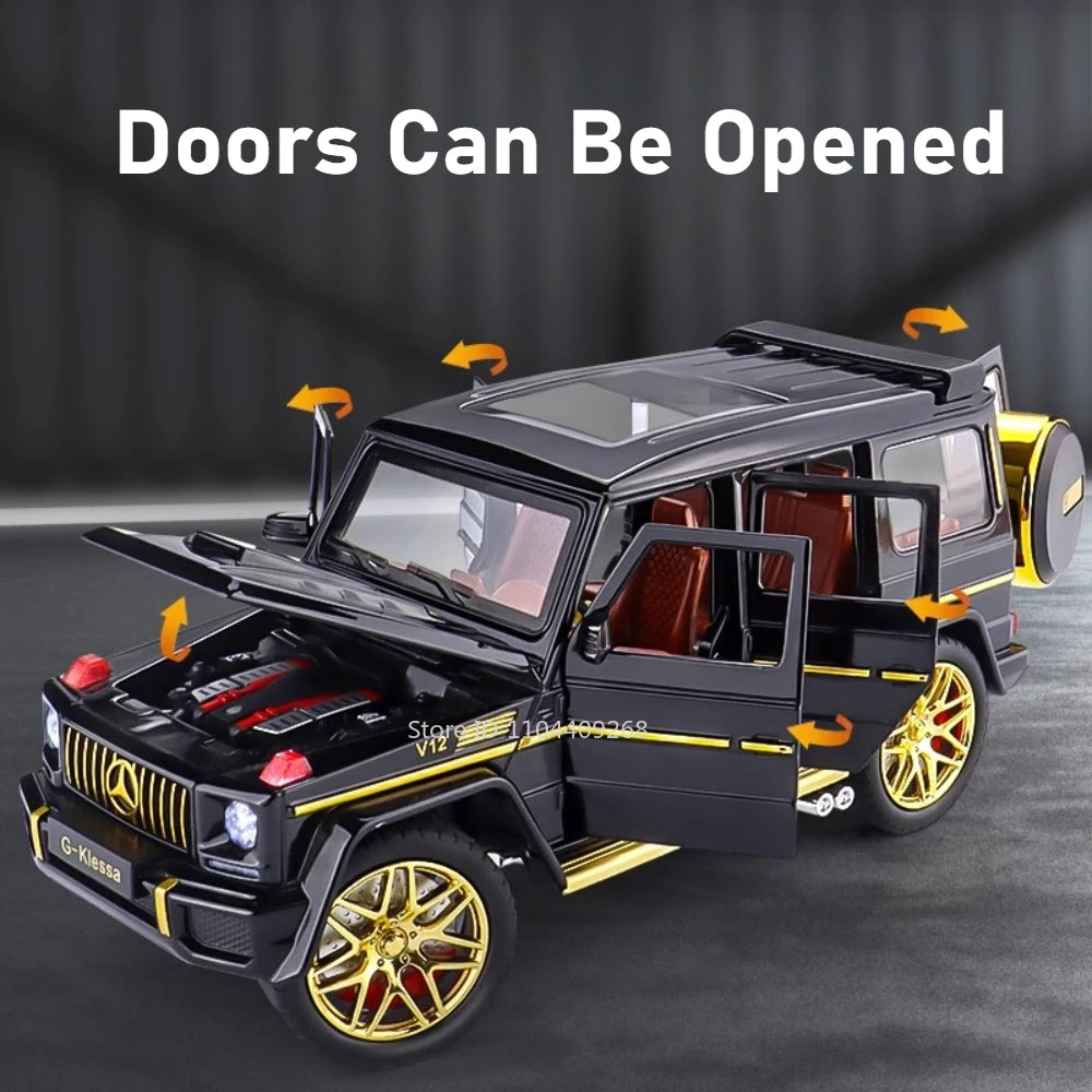 1:24 G63 GLE350 Toy Car Model Alloy Diecast Pull Back Doors Opened Sound Light Models Vehicle Toys for Boys Birthday Gifts