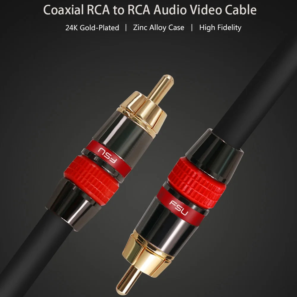 Digital Audio Coaxial SPDIF Cable RCA Cable Premium Stereo Audio Rca to Rca Male Speaker Hifi Subwoofer Cable AV TV 1m 2m 3m 5m