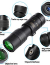 Outdoor 300X40 Zoom Len Spin Monoculars Professional Long Range Telescope Mobile Phone Photo Binoculars