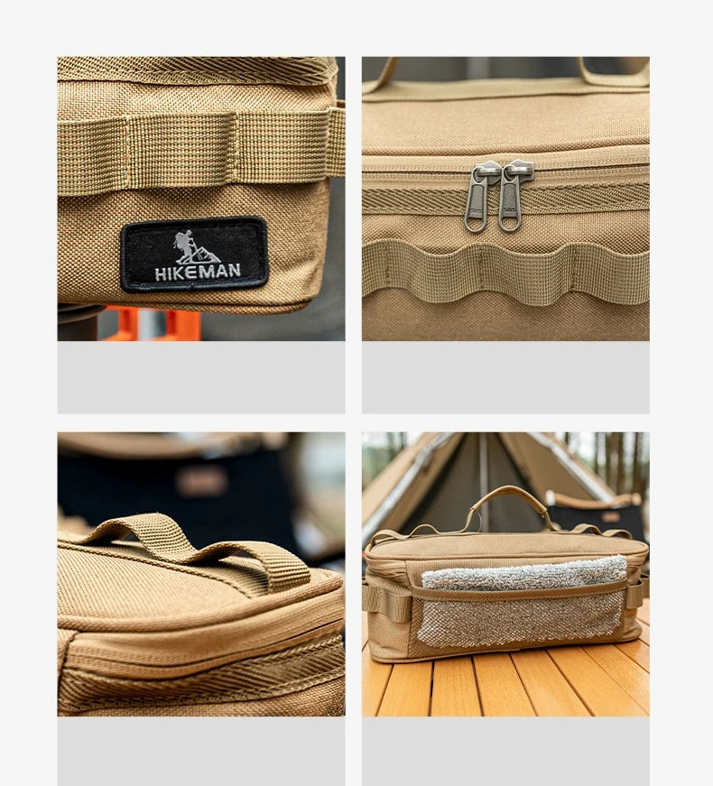 Multifunctional Outdoor Tableware Storage Bag Camping Tableware Gas Tank Portable Anti-Collision Storage Bag Picnic Bag