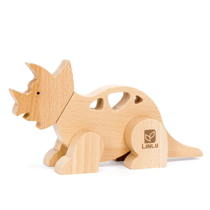 Wooden Dinosaur Cartoon Assembly Puzzle