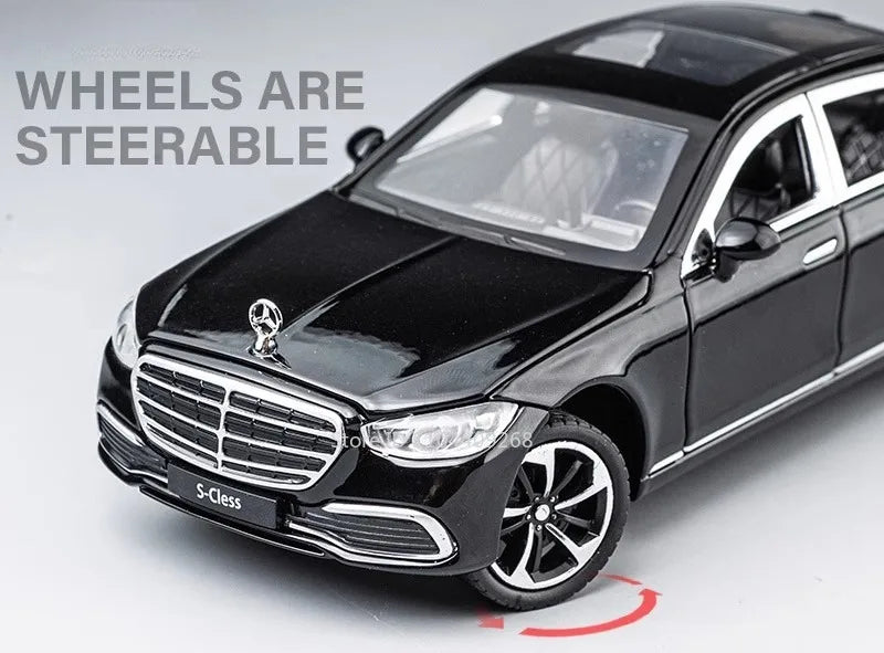 1:24 Scale S400L GLE350 Car Toy Model Doors Opened Sound Light Pull Back Metal Diecast Miniature Vehicle Collection Gift