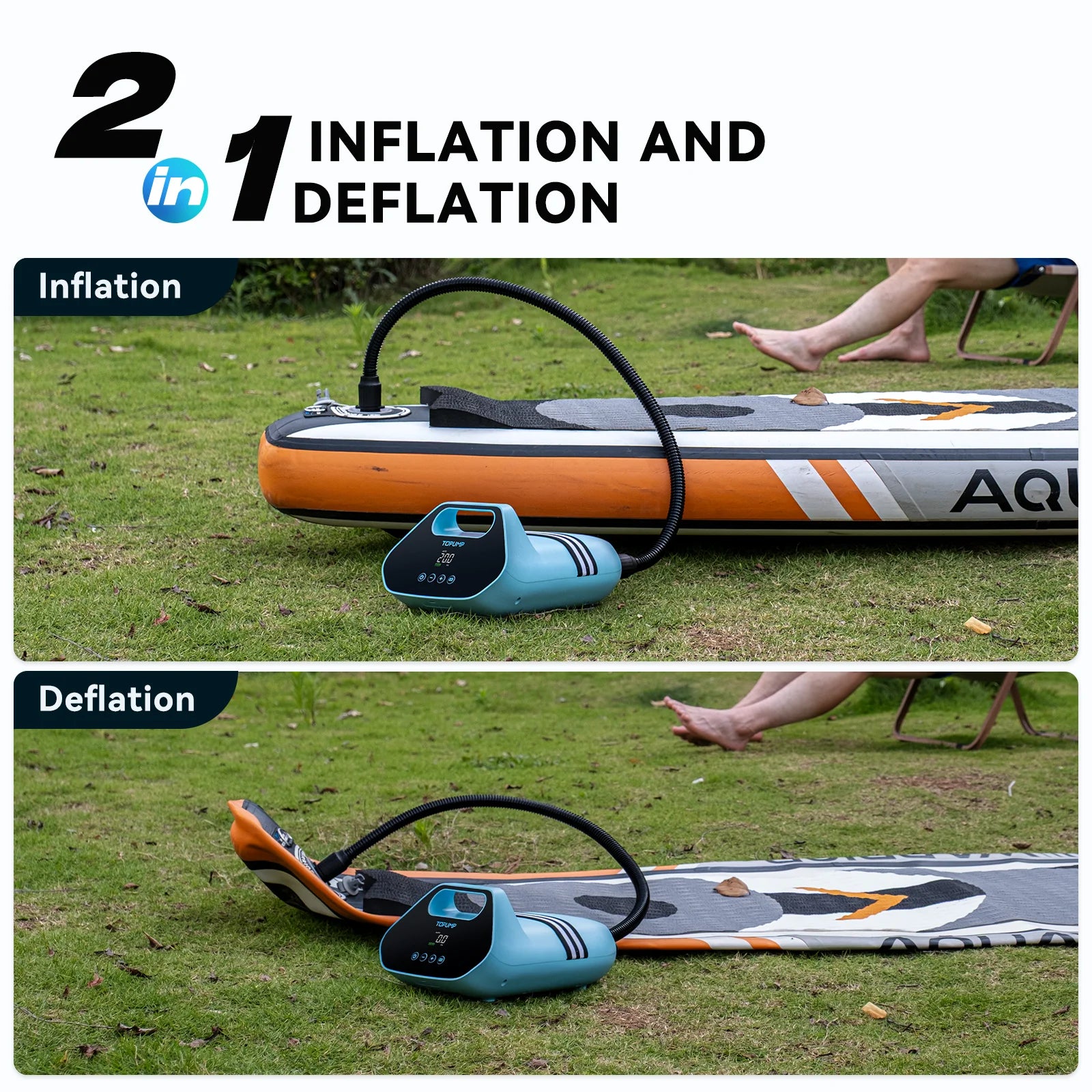 Electric 5200mAh 20PSI Inflatable SUP Pump 12V High Speed Dual Stage For Outdoor Paddle Board Airbed SUP Paddleboard Kayak Boat
