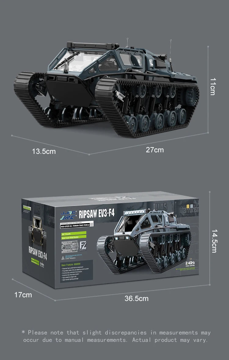 LED Light Full Scale Tracked Tank Simulation Model Toy RC Car Model Drift Remote Control Off-Road Vehicle Boy Gift