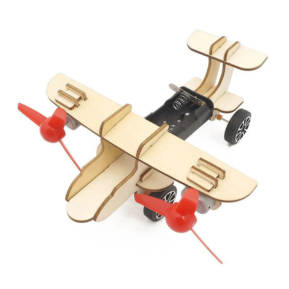 DIY Science Toys Wooden Puzzle Assembled Model Aviation Satellite Fan Solar Energy Science Discovery STEAM Education