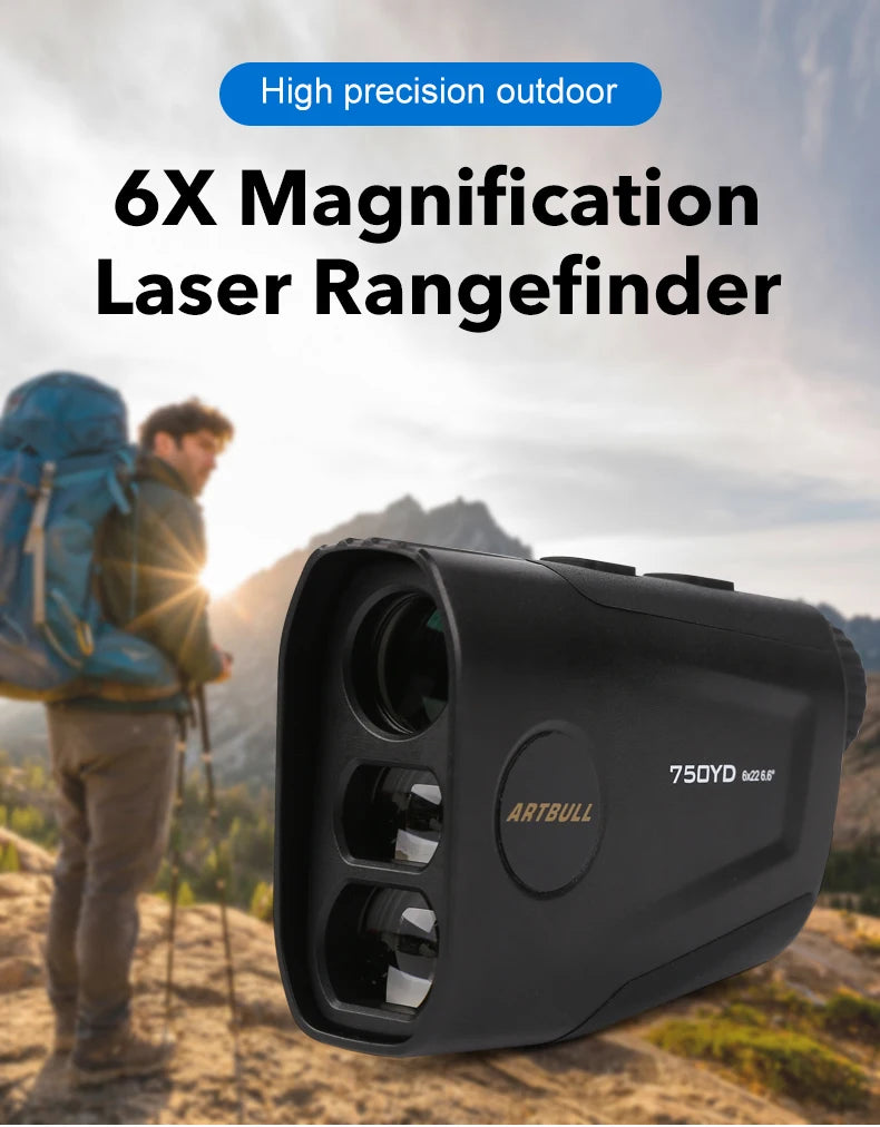 6X Golf Laser Rangefinder 1300 Yard Rechargeable Distance Meter