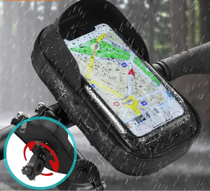 Bicycle Motorcycle Waterproof 360° Rotation Front Frame Phone Holder Easy Universal Navigation Smartphone Bracket For All Phones