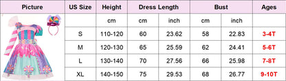 LED Light Up Princess Candy Dress For Girl Lollipop Party Clothing Kids Cosplay Costume New Years Dress 2-10Y