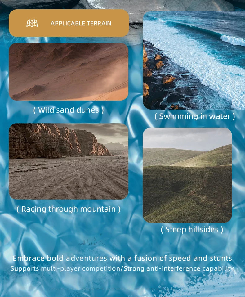 Rc Cars Tank Waterproof Amphibious Water Land All Terrain Tracked Tank Remote Control Crawler Vehicle Outdoor Cars Toy for Boys