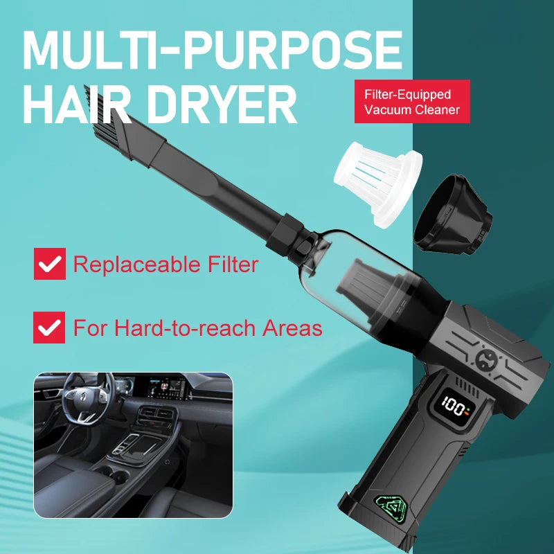1310000RPM Turbo jet Air Blower Cordless Compressed Air Duster Ultra-Powerful Airflow (5 Adjustable Speeds)  Vacuum Cleaner
