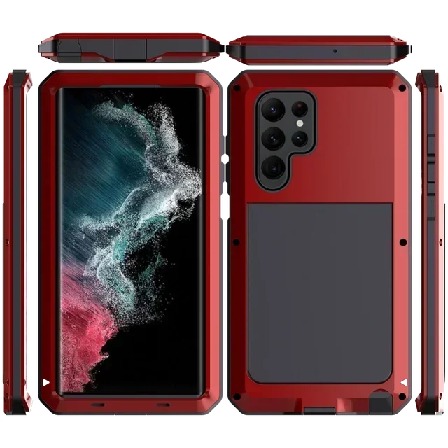 Heavy Duty Doom Armor Metal Case for Samsung Galaxy S26 / S25 / S24 Ultra / Plus / Note 20 Ultra – Aluminum Shockproof Tough Cover