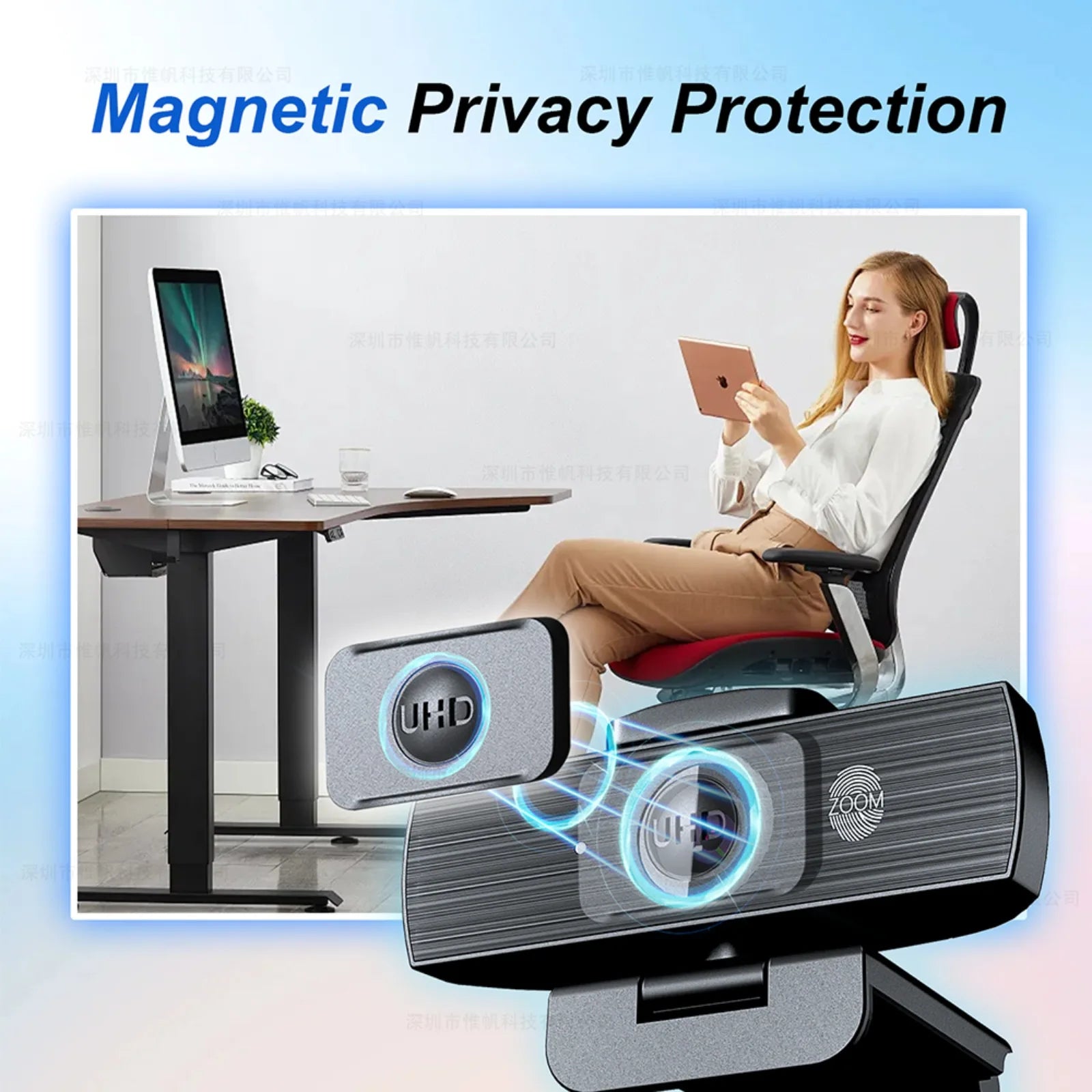 4K Webcam Mini Camera for Pc Autofocus megnetic Privacy Cover Dual Microphone for Live Streaming Online Class Video Conference