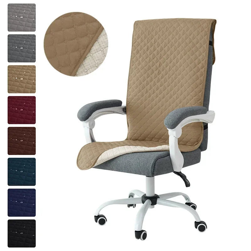 Office Chair Cover Anti-slip Long Boss Office Chairs Pad 1piece with Elastic Strap Swivel Computer Dust Armchair Slipcover