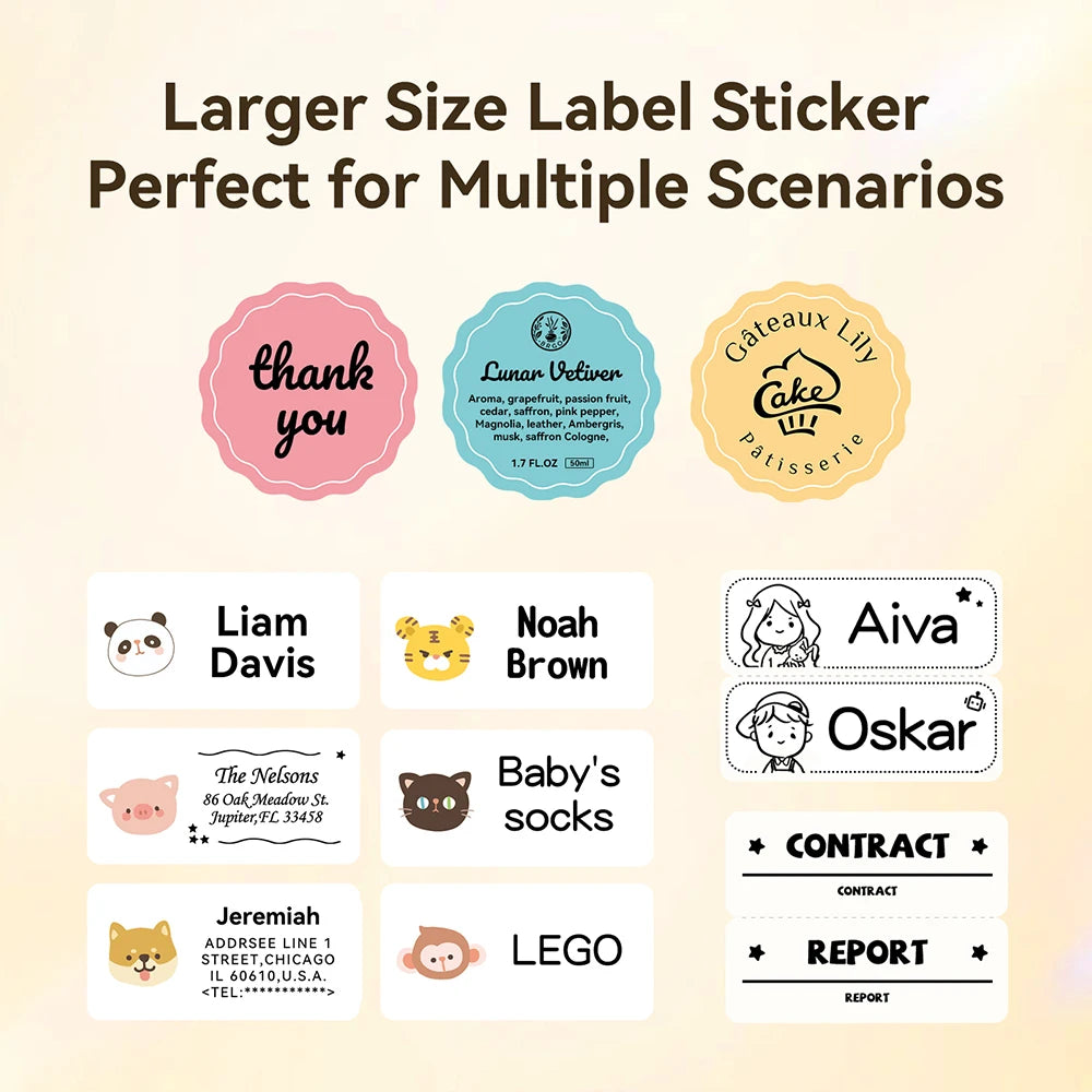 B1 Portable Thermal Label Printer 2 Inch, Bluetooth Mini Sticker Maker, Wireless Inkless Label Printer for Smartphone & PC