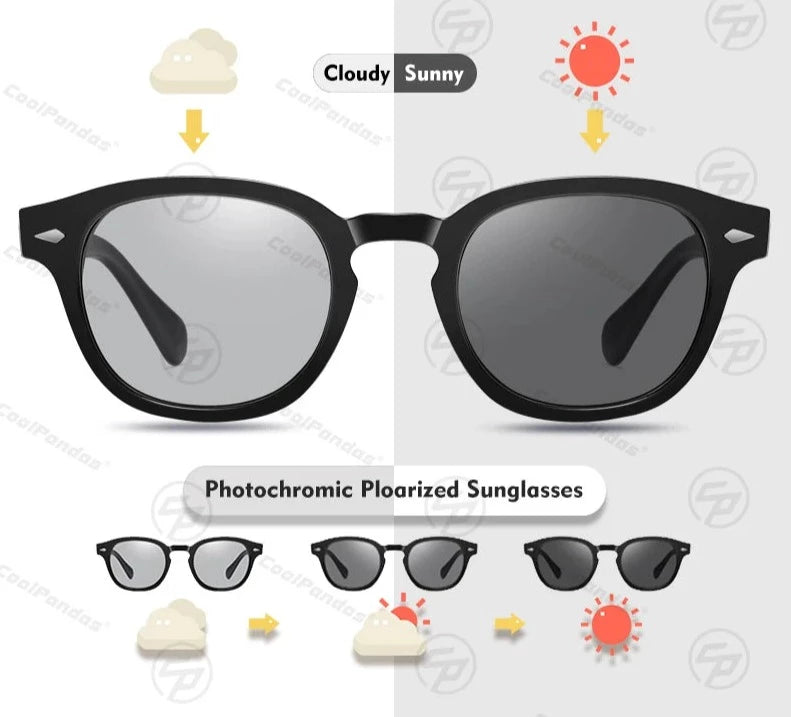 Photochromic Polarized Sunglasses Fashion Anti Glare Travel Eyewear for Men and Women