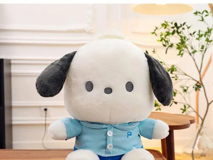 Cartoon Sanrio Pochacco Plush Toy Soft Stuffed Doll Cute Sofa Cushion Bedroom Decoration  Soothing Pillow  Anime Gift